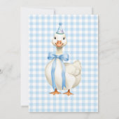 Een Gekke Goose Blue Gingham Boy 1st Birthday Kaart (Achterkant)