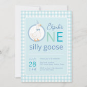 Een Gekke Goose Blue Party Pet Boy Eerste Verjaard Kaart (Voorkant)