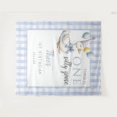 Een Gekke Goose Blue verjaardagsfoto achtergrond Wandkleed (Voorkant (horizontaal))