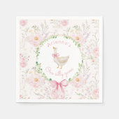 Een Gekke Goose Blush Pink Bow Girl 1e verjaardag Servet (Voorkant)