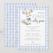 Een Gekke Goose Boy 1e verjaardagsfeestje Kaart (Voorkant / Achterkant)