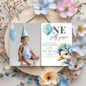 Een Gekke Goose Boy 1e Verjaardagsuitnodiging Kaart