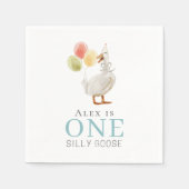 Een Gekke Goose Boy Blue 1st Verjaardag Servet (Voorkant)