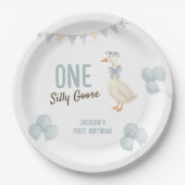 Een Gekke Goose Boy eerste verjaardag Papieren Bordje (Voorkant)