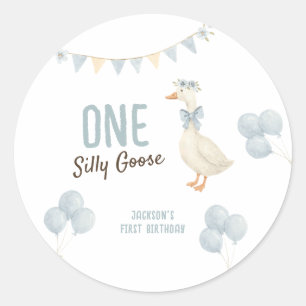 Een Gekke Goose Boy eerste verjaardag Ronde Sticker