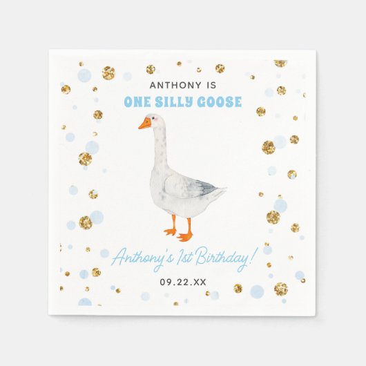Een Gekke Goose Boys 1e verjaardag Servet (Voorkant)