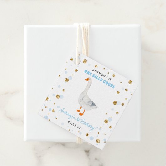 Een Gekke Goose Boys 1e verjaardagsfeestje Bedankjes Labels (In situ)