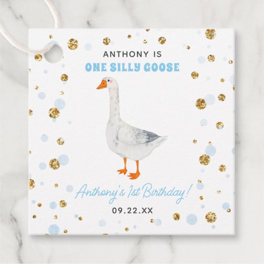 Een Gekke Goose Boys 1e verjaardagsfeestje Bedankjes Labels (Voorkant)