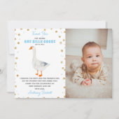 Een Gekke Goose Boys 1st Birthday Foto Bedankkaart (Voorkant)