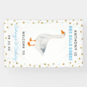 Een Gekke Goose Boys 1st Birthday Party Welkom Spandoek (Horizontaal)