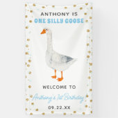 Een Gekke Goose Boys 1st Birthday Party Welkom Spandoek (Verticaal)
