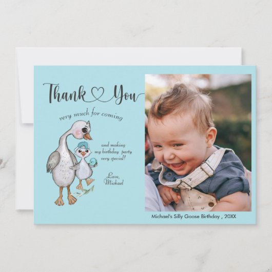 Een Gekke Goose Boy's foto Dank je wel kaart (Voorkant)