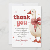 Een Gekke Goose Christmas Bow 1st Birthday Bedankkaart (Voorkant)