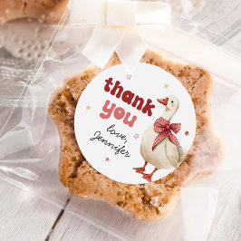 Een Gekke Goose Christmas Bow 1st Birthday Ronde Sticker