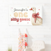 Een Gekke Goose Christmas Bow 1st Birthday Spandoek (Insitu)