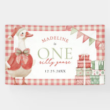 Een Gekke Goose Christmas Gingham 1st Birthday