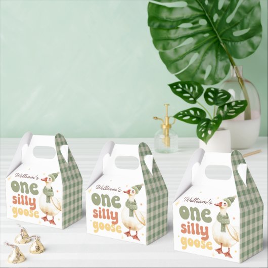 Een Gekke Goose Christmas Green 1st Birthday Bedankdoosjes (Meervoudige)