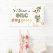 Een Gekke Goose Christmas Green 1st Birthday Spandoek (Insitu)
