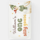 Een Gekke Goose Christmas Green 1st Birthday Spandoek (Verticaal)