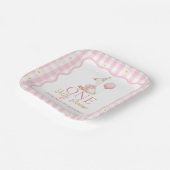 Een Gekke Goose Daisy Gingham 1e verjaardag Papieren Bordje (Gebogen)