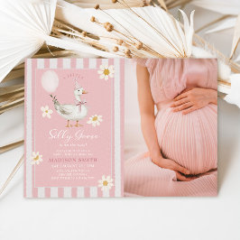 Een Gekke Goose Daisy Girl Baby shower Foto Kaart