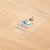 Een Gekke Goose Eerste Verjaardag Party Acryl Uitnodigingen (Laagn)