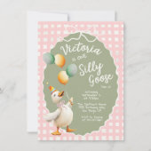 Een Gekke Goose Eerste Verjaardag Party Kaart (Voorkant)