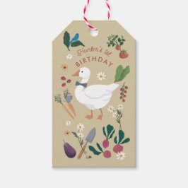 Een Gekke Goose Farmer Garden Theme Beige Cadeaulabel