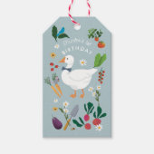 Een Gekke Goose Farmer Garden Theme Blue Cadeaulabel (Voorkant)