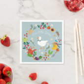 Een Gekke Goose Farmer Garden Theme Blue Servet (Insitu)