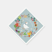 Een Gekke Goose Farmer Garden Theme Blue Servet (Hoek)