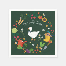 Een Gekke Goose Farmer Garden Theme Green Servet