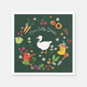Een Gekke Goose Farmer Garden Theme Green Servet