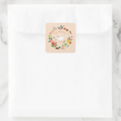 Een Gekke Goose Farmer Garden Theme Peach Vierkante Sticker (Tas)
