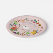 Een Gekke Goose Farmer Garden Theme Pink Papieren Bordje (Gekanteld)