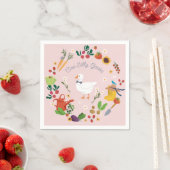 Een Gekke Goose Farmer Garden Theme Pink Servet (Insitu)