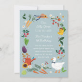 Een Gekke Goose Farmer Garden Theme Verjaardag Kaart (Voorkant)