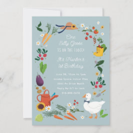 Een Gekke Goose Farmer Garden Theme Verjaardag Kaart