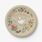 Een Gekke Goose Farmer Tuin Theme Tan Papieren Bordje (Voorkant)