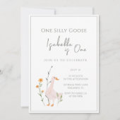 Eén Gekke Goose First Birthday Minimalism Classic Kaart (Voorkant)