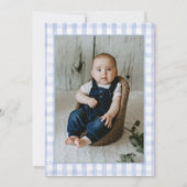 Een Gekke Goose Foto Blue Boy 1st Verjaardagsfeest Kaart (Achterkant)