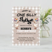 Een Gekke Goose Funny Schattige Boy 1st Verjaardag Kaart (Staand voorkant)