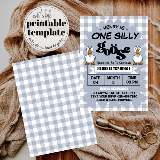 Een Gekke Goose Funny Schattige Boy 1st Verjaardag Kaart