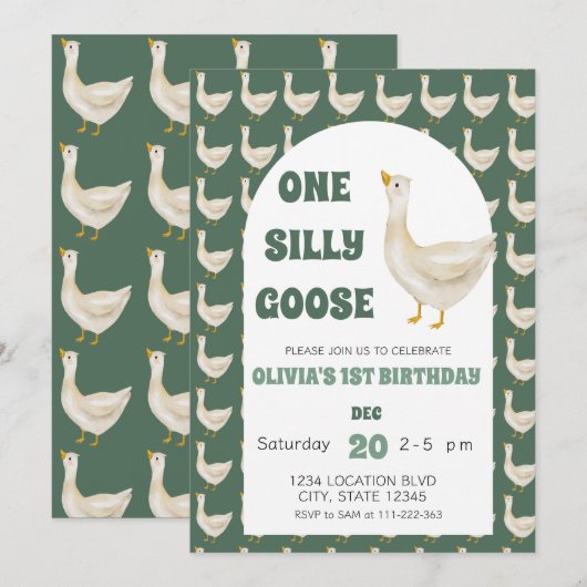 Een Gekke Goose Genderneutraal feest Verjaardag Kaart (Voorkant / Achterkant)