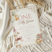 Een Gekke Goose Gingham 1e verjaardag Kaart