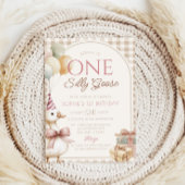 Een Gekke Goose Gingham 1e verjaardag Kaart