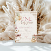 Een Gekke Goose Gingham 1e verjaardag Kaart