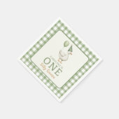 Een Gekke Goose Gingham 1e verjaardag servetten (Hoek)