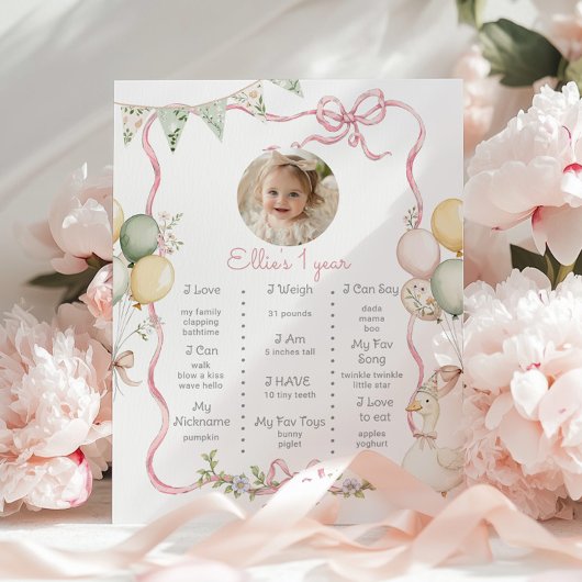 Een Gekke Goose Girl 1e verjaardag foto Milestone Poster