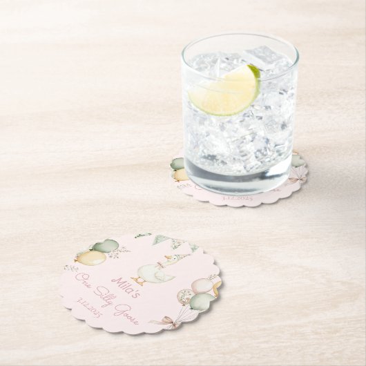 Een Gekke Goose Girl 1e verjaardag Kartonnen Onderzetters (Insitu)